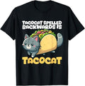Funny Taco Shirts, Gifts For Mexican Food Lovers, Funny Cat And Taco Tacocat Spelled Backward is Tacocat T-Shirt Menswear...
