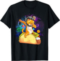 Funny Taco Shirts, Gifts For Mexican Food Lovers, Funny Dabbing Cat Astronaut In Space Riding Taco T-Shirt Menswear Top...