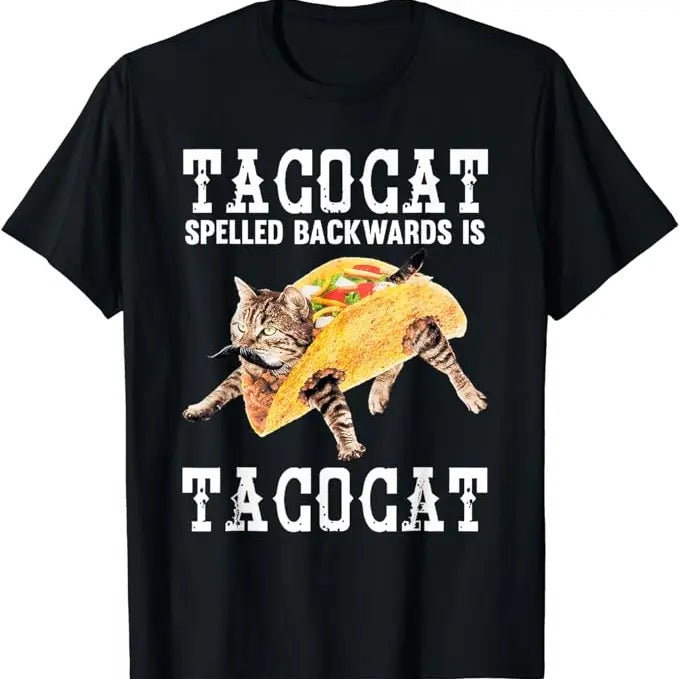 Funny Taco Shirts, Gifts For Mexican Food Lovers, Tacocat Spelled Backward Is Taco Cat T-Shirt Menswear Top Casual...