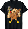 Funny Thanksgiving Shirts Dabbing Turkey Thanksgiving Day Pilgrim Funny Dab Menswear Top T-Shirts, Hoodie, Sweatshirt