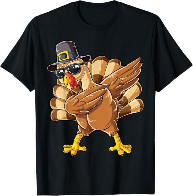Funny Thanksgiving Shirts Dabbing Turkey Thanksgiving Day Pilgrim Funny Dab Menswear Top T-Shirts, Hoodie, Sweatshirt