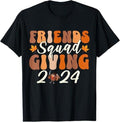 Funny Thanksgiving Shirts, Retro Friendsgiving Squad 2024 Thanksgiving Friendsgiving T-Shirt
