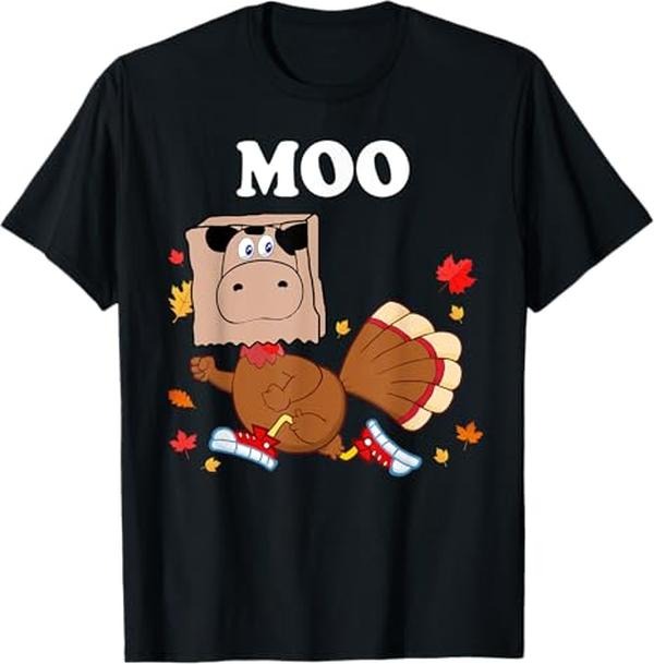 Funny Thanksgiving Shirts Thanksgiving Turkey Funny Fake Cow Moo Thanksgiving Turkey Menswear Top T-Shirts, Hoodie, Sweatshirt