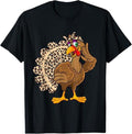 Funny Thanksgiving Shirts Thanksgiving Turkey Girl Leopard Print Autumn Fall Menswear Top T-Shirts, Hoodie, Sweatshirt