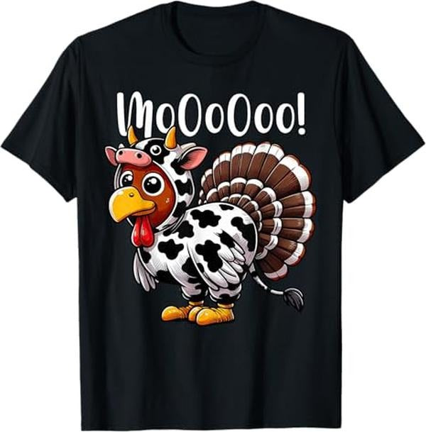 Funny Thanksgiving Shirts Turkey Moo Cow Costume Funny Thanksgiving Menswear Top T-Shirts, Hoodie, Sweatshirt