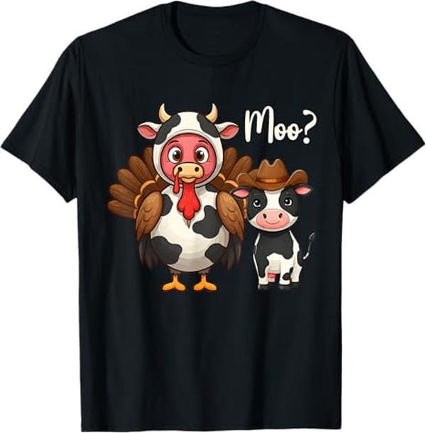 Funny Thanksgiving Shirts Turkey Moo Funny Thanksgiving Costume Menswear Top T-Shirts, Hoodie, Sweatshirt