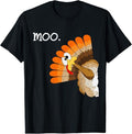 Funny Thanksgiving Shirts, Turkey Moo Funny Thanksgiving T-Shirt - Menswear Top Hoodie, Sweatshirt | GrindPrints.com