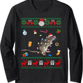 Funny Ugly Xmas Sweater Animals Lights Christmas Rat Long Sleeve T-Shirt Hoodie, Sweatshirt | GrindPrints.com