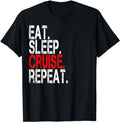 Funny Vacation Shirt, Eat Sleep Cruise Repeat Funny Vacation T-Shirt Casual Cotton Hoodie, Sweatshirt | GrindPrints.com