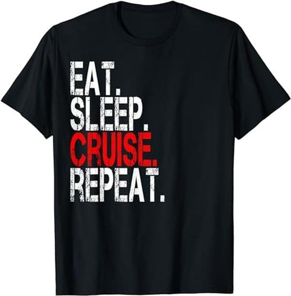 Funny Vacation Shirt, Eat Sleep Cruise Repeat Funny Vacation T-Shirt Casual Cotton Hoodie, Sweatshirt | GrindPrints.com