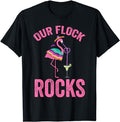 Funny Vacation Shirt, Our Flock Rocks Cute Flamingo Matching Family Vacation Group T-Shirt Menswear Casual Cotton Hoodie,...