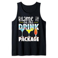 Funny Vacation Tank Top, Blame It On the Drink Package Funny Cruise Cruising Cruiser Tank Top Casual Classic Cotton...