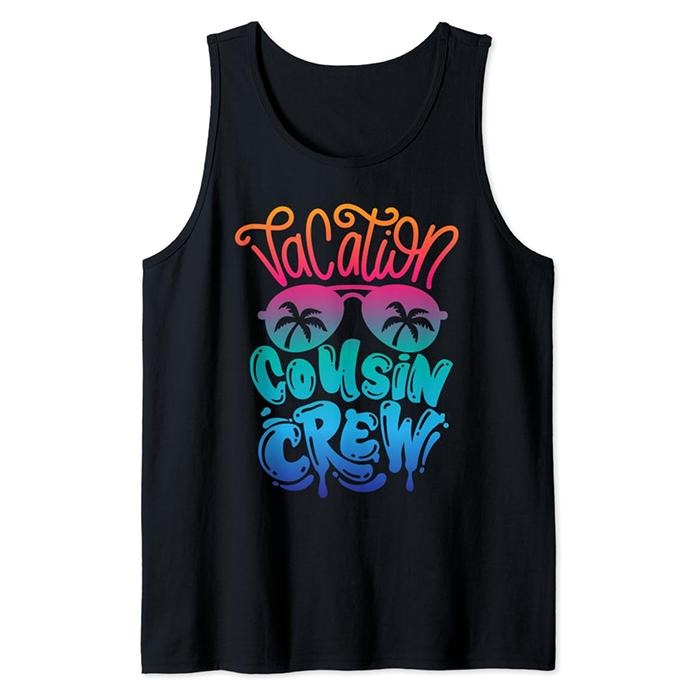 Funny Vacation Tank Top, Cousin Crew Family Summer Vacation Beach Cruise Sunglasses Tank Top Casual Cotton Fabric...