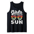 Funny Vacation Tank Top, Girls Just Wanna Have Sun Tank Funny Beach Vacation Summer Tank Top Casual Cotton Fabric...