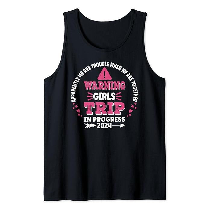 Funny Vacation Tank Top, Girls Vacation Funny Shirts Women's Girls Weekend Trip 2024 Tank Top Casual Cotton Fabric...