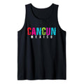 Funny Vacation Tank Top, Mexico Cancun vacation souvenir Caribbean Yucatan Tank Top Casual Cotton Fabric T-Shirts,...
