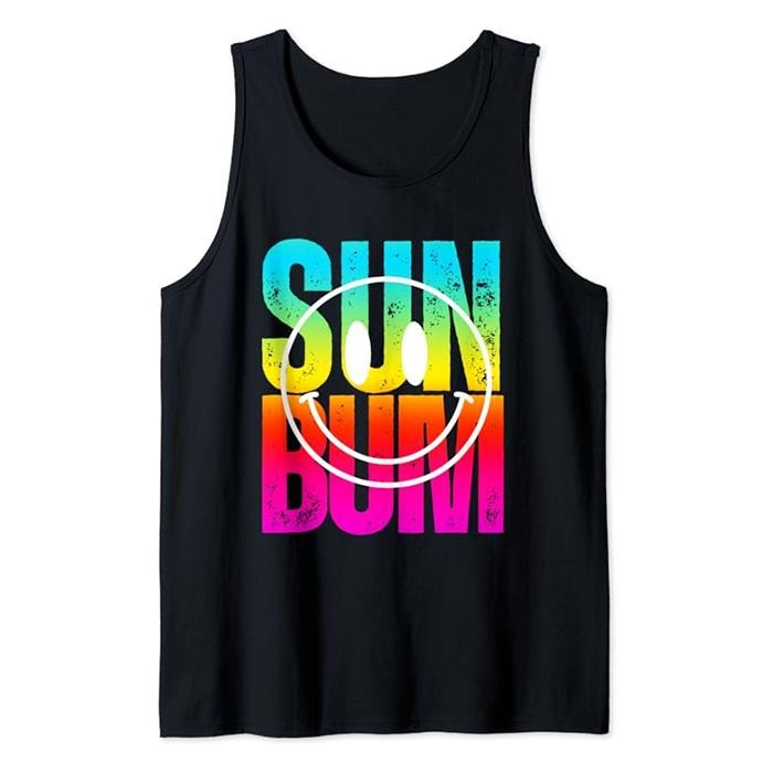 Funny Vacation Tank Top, Sun Bum Hawaii Beach Vintage Tie Dye Funny Summer Vacation Tank Top Unisex Casual Classic...