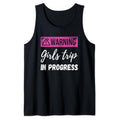 Funny Vacation Tank Top, Warning Girls Trip In Progress Funny Vacation Matching Tank Top Unisex Casual Cotton T-Shirts,...