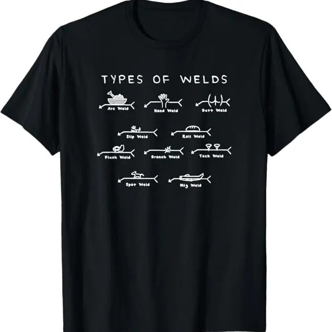 Funny Welder Shirt, Welder Gifts, Types of Welds Welding Humor Tee T-Shirt