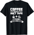 Funny Work Shirts, Coffee Is My Duct Tape It Fixes Everything Caffeine T-Shirt Menswear Casual Cotton Hoodie, Sweatshirt