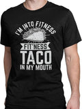 Funny Work Shirts, I'm Into Fitness Taco in My Mouth Funny Sarcastic Gym Adult Humor Short Sleeve T-Shirt Menswear Casual...