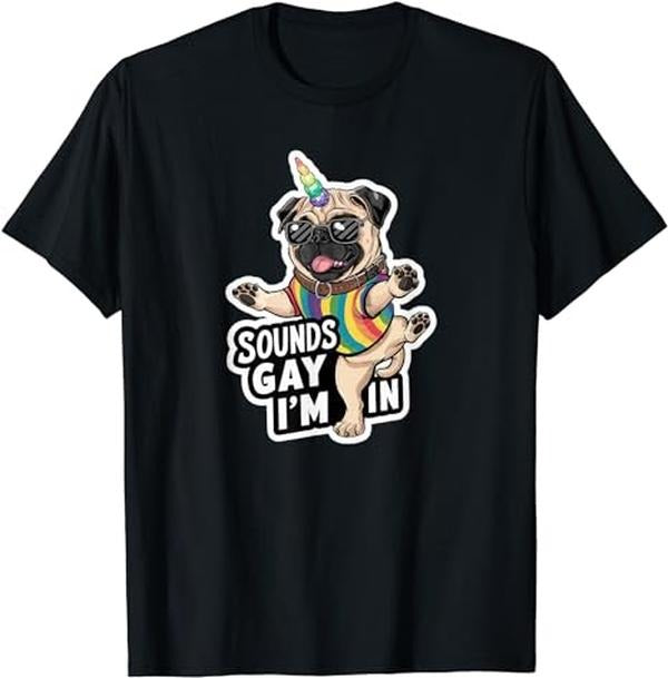 Funny Work T-Shirts, Funny Sounds Gay I'm In With Rainbow Flag For Pride Month T-Shirt Menswear Casual Cotton Hoodie,...