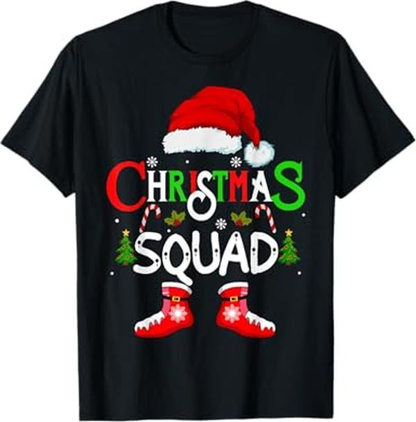 Funny Xmas Men Women Family T-Shirt, Christmas Squad Funny Xmas santa Family Pajamas crew 2024 T-Shirt