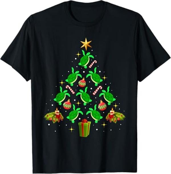 Funny Xmas Family Funny Sea Turtle Tree Xmas Menswear Top T-Shirts, Hoodie, Sweatshirt