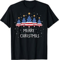 Funny Xmas Men Women Family T-Shirt, My American Flag Christmas Tree Pajama Shirt Xmas Funny T-Shirt