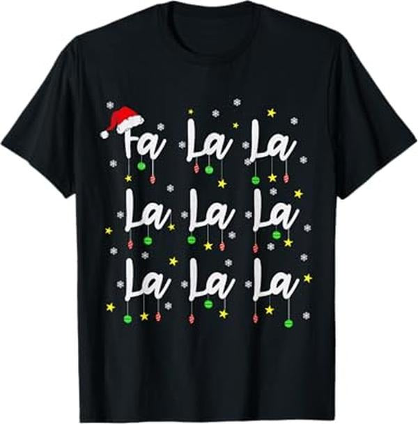 Funny Xmas Men Women Family T-Shirt, Santa Fa La 8 Fa La La La Christmas Funny Xmas T-Shirt