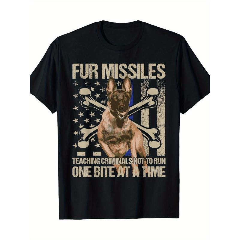 Fur Missiles Teaching Criminals Blue Line K9 Dog Unit Police T-Shirt Made in USA Hoodie, Sweatshirt | GrindPrints.com