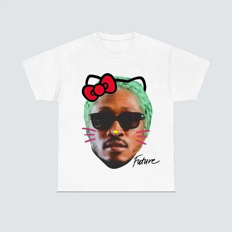 Future Kitty Green hair  Big Face Graphic Rap Tee Hoodie, Sweatshirt | GrindPrints.com