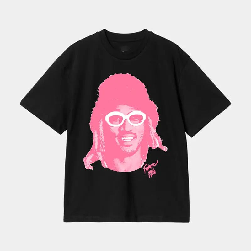 Futuree PINK Signature Big Face Rap Tee Shirt - Cool and Trendy Graphic Hoodie, Sweatshirt | GrindPrints.com