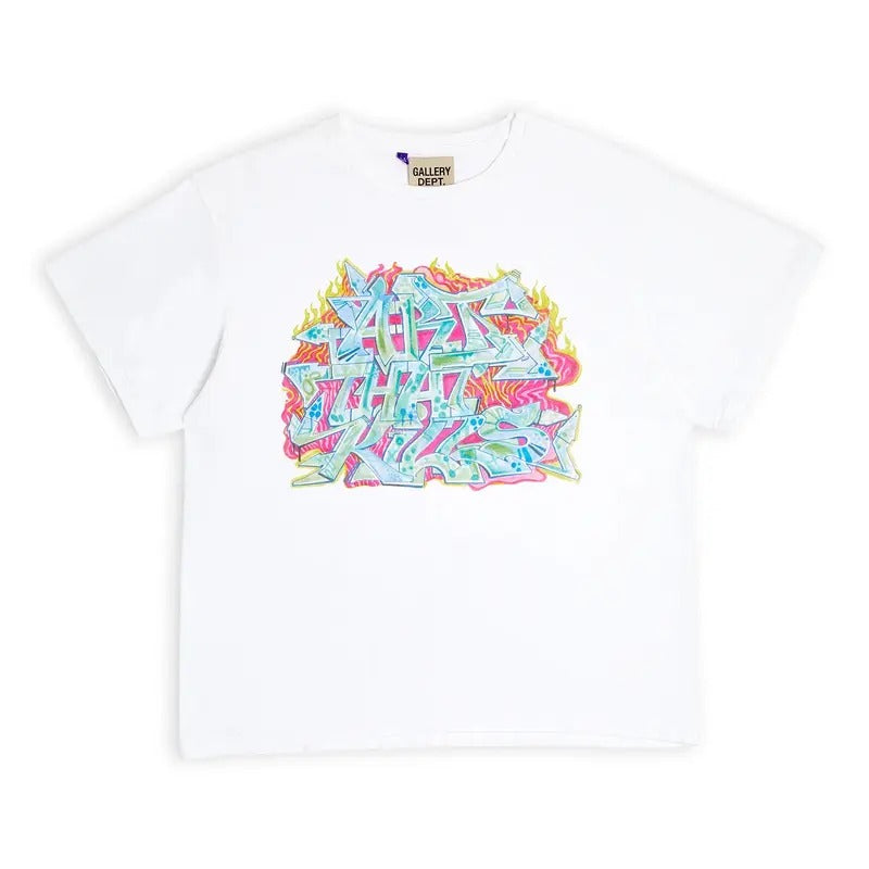 GALLERY DEPT ATK GRAFFITI TEE American Retro Art Colorful Graffiti Co branded English Printed Short sleeved T-shirt...