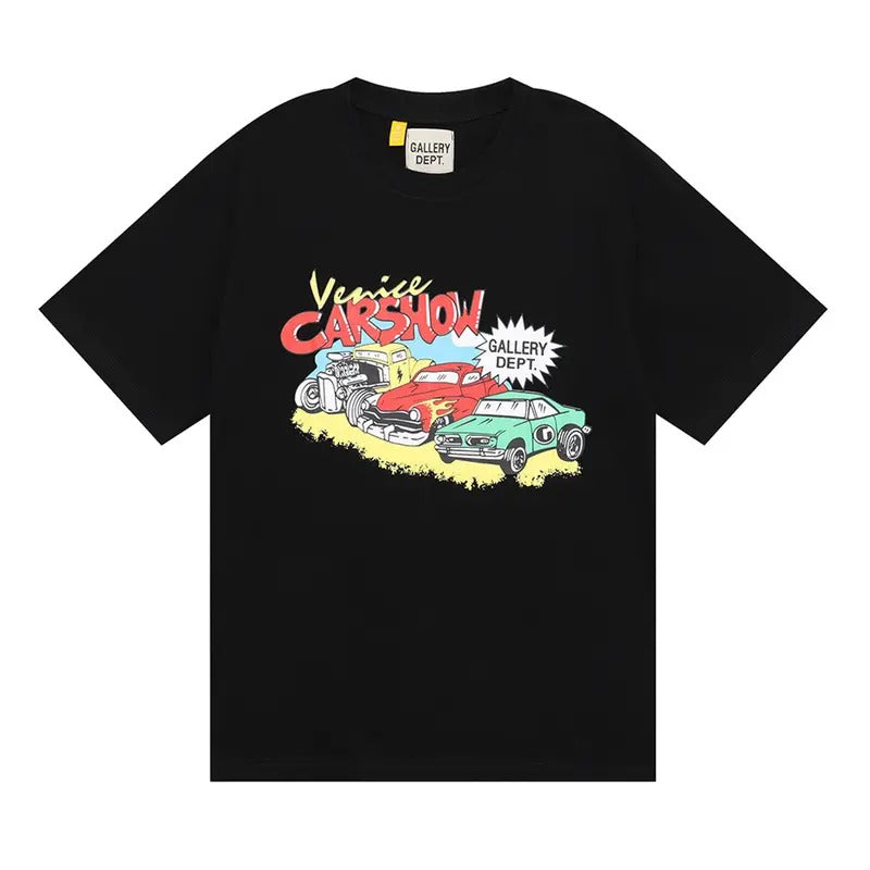GALLERY DEPT T shirt car print T-shirts round neck pure cotton short sleeve men's and women's high street half sleeve...