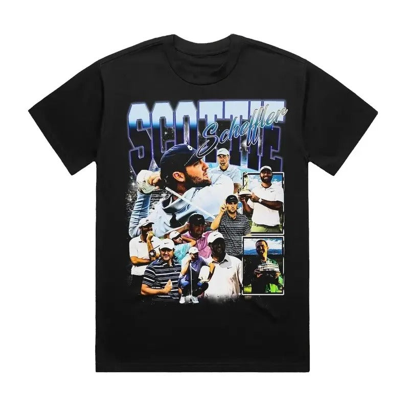 GILDAN Bootleg Vintage 90s Style Scottie Scheffler T-Shirt for Men - Classic Cotton Fabric Casual Top