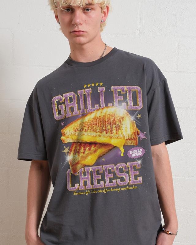 GRILLED CHEESE T-SHIRT, Men Summer Fashion Cotton, Cotton Menswear, S to 3XL Soft Top Hoodie, Sweatshirt | GrindPrints.com