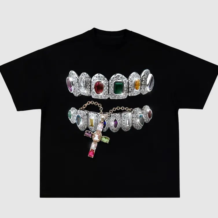 GRILLZ CROSS Chain Garment Dyed Boxy Ultra Cotton Shirt Hoodie, Sweatshirt | GrindPrints.com
