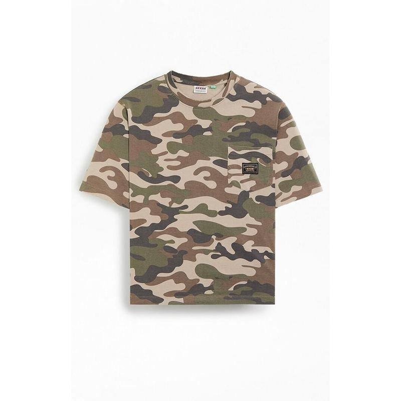 GUESS Originals Men's AOP Camo Boxy Pocket T-Shirt - Multicolor Hoodie, Sweatshirt | GrindPrints.com