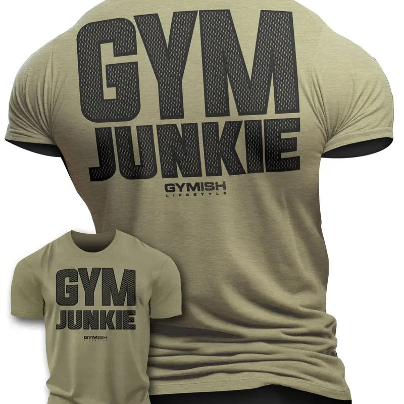 GYMISH Gym Junkie Back Design Funny Workout Gym T-Shirt for Men Hoodie, Sweatshirt | GrindPrints.com