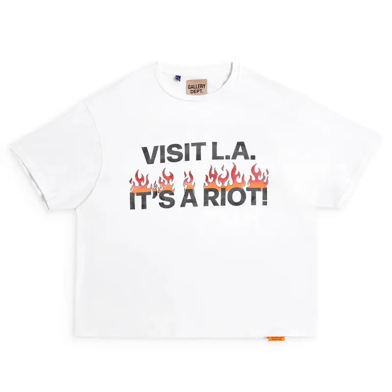 Gallery Dept Flame Letter Logo Printed Men Women Cotton T-shirt Hoodie, Sweatshirt | GrindPrints.com