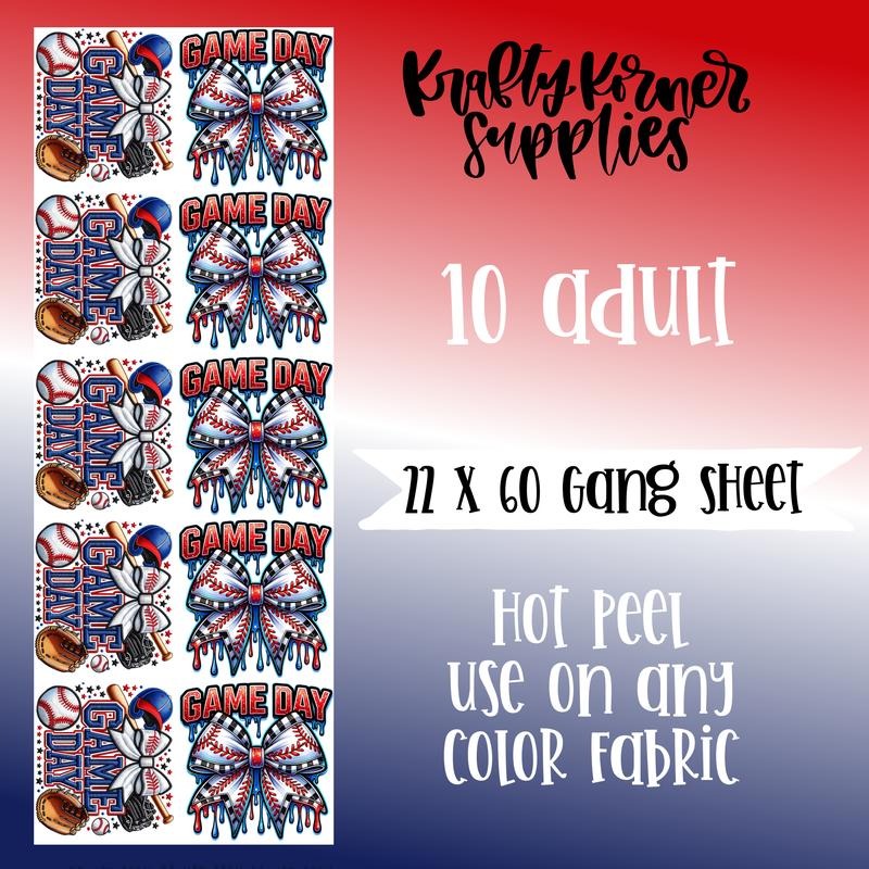 Game Day Baseball DTF Transfer Gang Sheet, 22 x 60 T-Shirts, Hoodie, Sweatshirt | GrindPrints.com