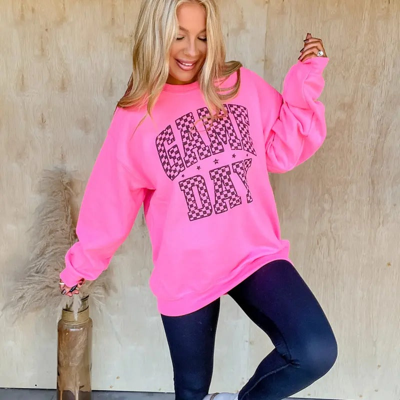 Game Day Checker Graphic Pullover T-Shirts, Hoodie, Sweatshirt | GrindPrints.com