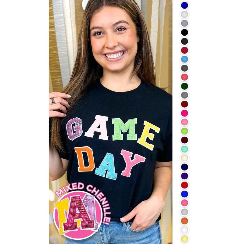 Game Day Sequin Funky Mix Graphic T-Shirt Hoodie, Sweatshirt | GrindPrints.com