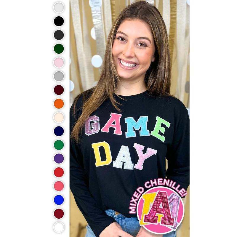 Game Day Sequin Funky Mix Long Sleeve T-Shirt Hoodie, Sweatshirt | GrindPrints.com