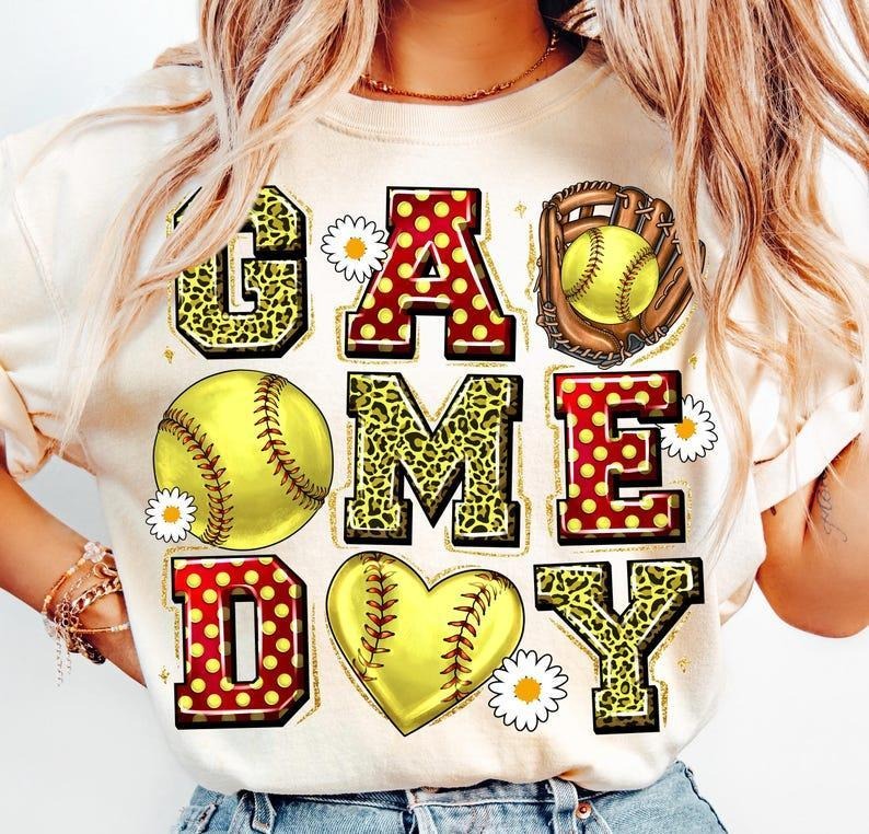 Game Day Softball Mama Coquette Retro Softball T-Shirts, Hoodie, Sweatshirt