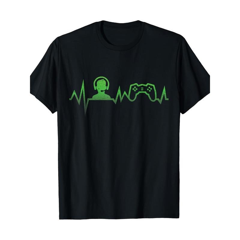Game Graphics Video game controller Player heartbeat 100% cotton T-shirt Made in USA Hoodie, Sweatshirt | GrindPrints.com