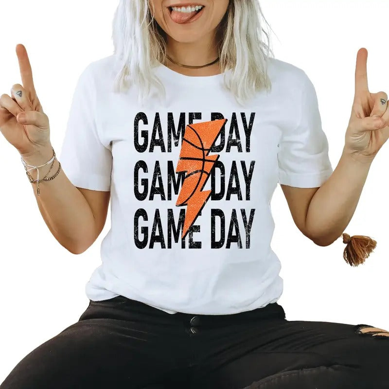 Gameday Basketball Lightning Bolt Shirt, Gameday Shirt, Basketball Tee, Classic Unisex T-Shirt, Gifts For Basketball Fan,...