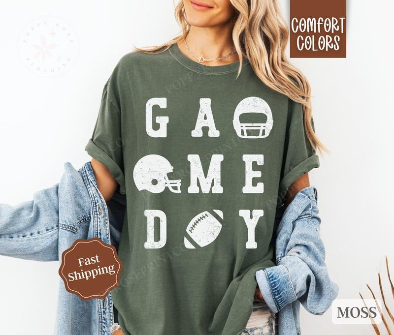Gameday Football Shirt Comfort Colors, Womens Football Tee, Womenswear Oversized Crewneck Hoodie, Sweatshirt