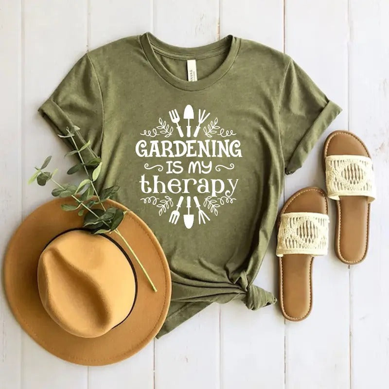 Gardening Is My Therapy Shirt, Gardener Shirt, Plant Lover Shirt, Gardener Gift , Therapy Shirt, Garden Tee, Farmer...